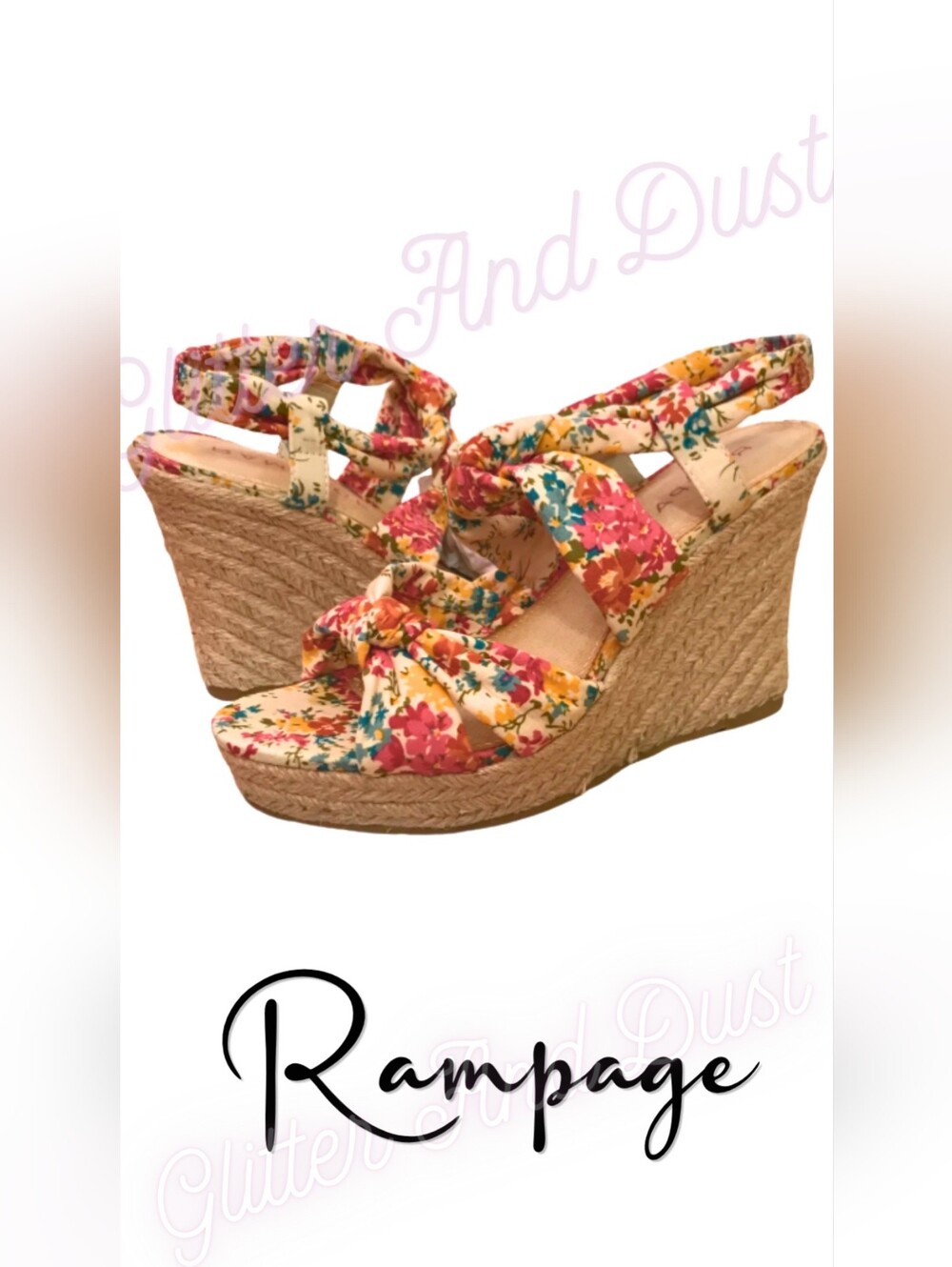 Rampage Brixton Floral Strappy Espadrille Sandals